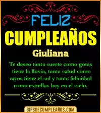 GIF Frases de Cumpleaños Giuliana